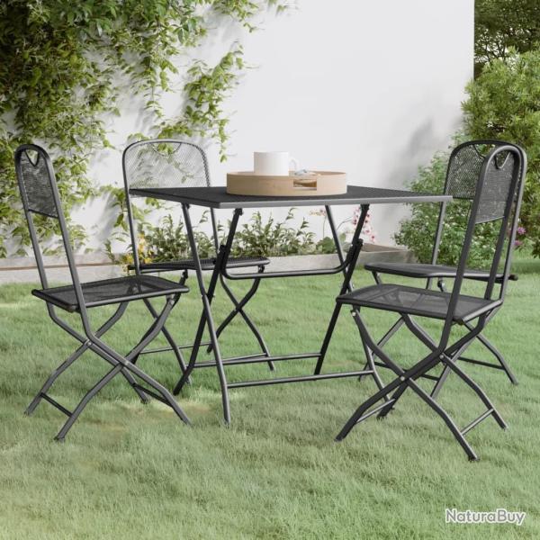 Ensemble � manger de jardin 5 pcs Maille M�tal Anthracite alsavelo