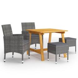Ensemble &agrave; manger de jardin 5 pcs Gris