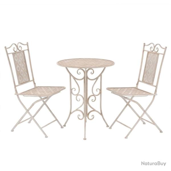 Mobilier de bistro 3 pcs Acier Blanc alsavelo
