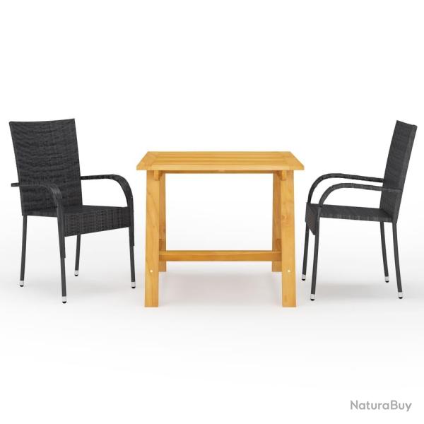 Ensemble � manger de jardin 3 pcs Noir
