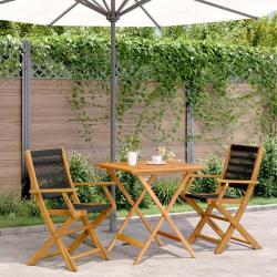 bistro 3 pcs noir polypropyl&egrave;ne et bois massif