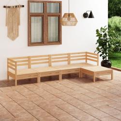 Salon de jardin 5 pcs Bois de pin massif alsavelo