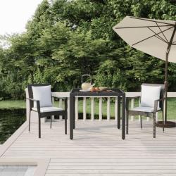 Ensemble &agrave; manger de jardin avec coussins 3 pcs Noir