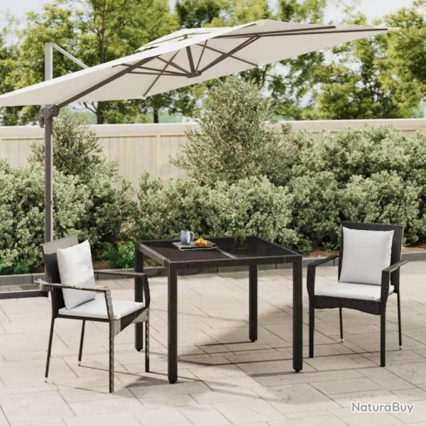Ensemble � manger de jardin avec coussins 3 pcs Noir alsavelo