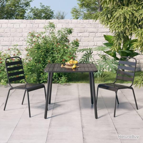Ensemble � manger de jardin 3 pcs anthracite acier alsavelo