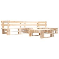 Canap&eacute;s de jardin palette 4 pcs Naturel Bois alsavelo
