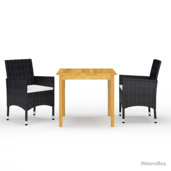 Ensemble � manger de jardin 3 pcs Noir