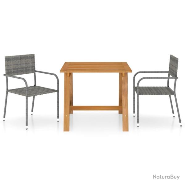 Ensemble  manger de jardin 3 pcs Gris alsavelo