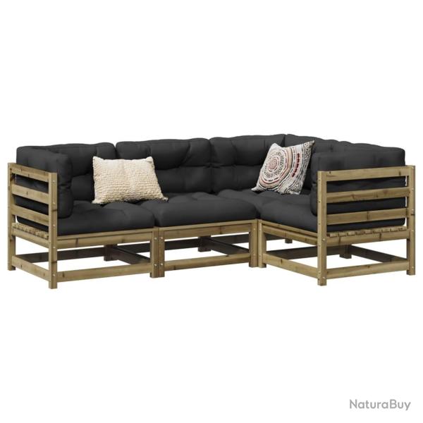 Salon de jardin 4 pcs bois de pin impr�gn� alsavelo