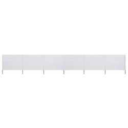 Paravent 6 panneaux Tissu 800 x 120 cm Blanc sable
