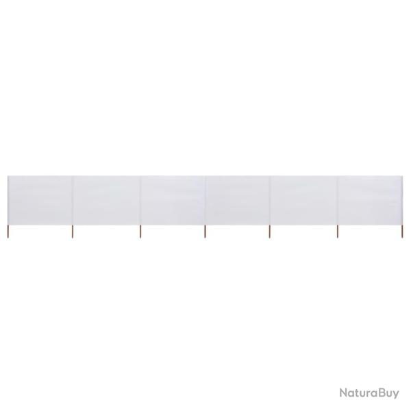 Paravent 6 panneaux Tissu 800 x 120 cm Blanc sable alsavelo