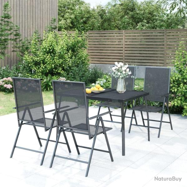 Ensemble � manger de jardin 5 pcs anthracite acier alsavelo