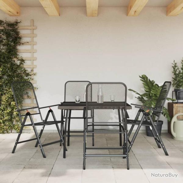 Ensemble � manger de jardin 5 pcs anthracite m�tal maille alsavelo
