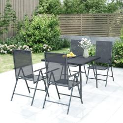 Ensemble &agrave; manger de jardin 5 pcs anthracite acier