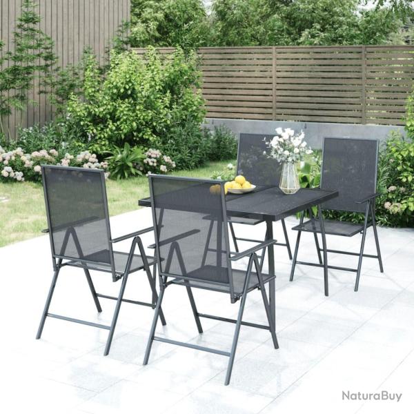 Ensemble � manger de jardin 5 pcs anthracite acier alsavelo