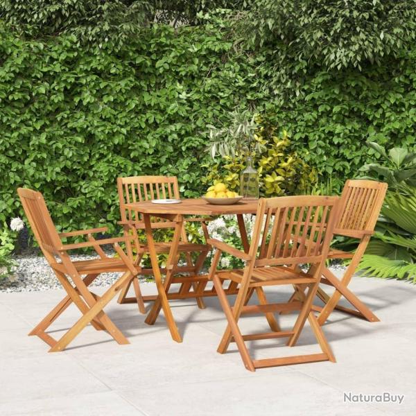 Ensemble � manger de jardin 5 pcs Bois d'acacia solide