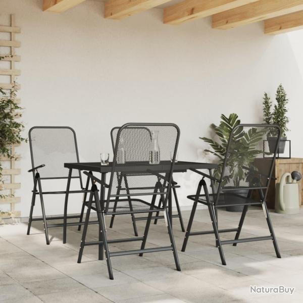 Ensemble � manger de jardin 5 pcs anthracite m�tal maille