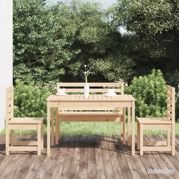 Ensemble  manger de jardin 4 pcs bois massif de pin alsavelo