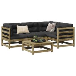Salon de jardin 5 pcs bois de pin impr&eacute;gn&eacute;