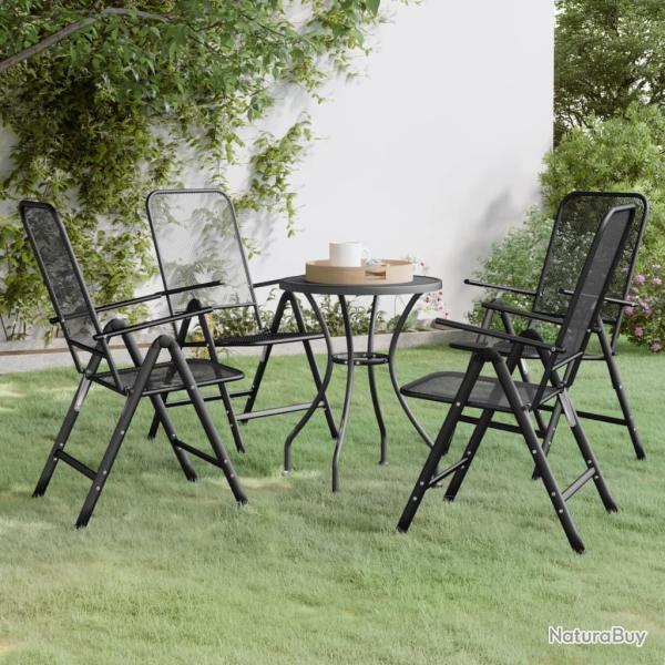 Ensemble � manger de jardin 5 pcs Maille M�tal Anthracite