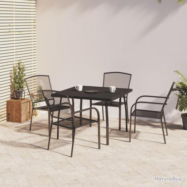 Ensemble � manger de jardin 5 pcs anthracite acier alsavelo