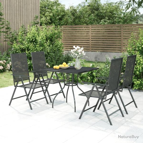 Ensemble � manger de jardin 5 pcs anthracite acier alsavelo