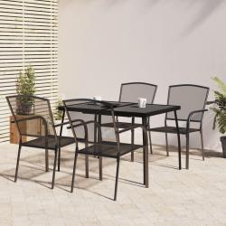 Ensemble &agrave; manger de jardin 5 pcs anthracite acier alsavelo