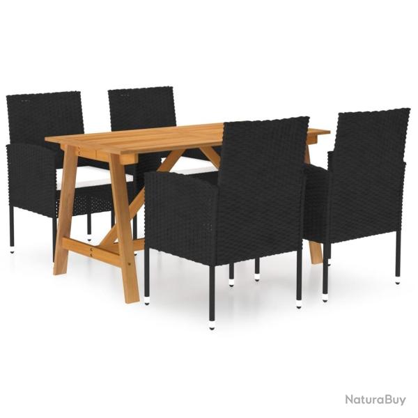 Ensemble � manger de jardin 5 pcs Noir alsavelo
