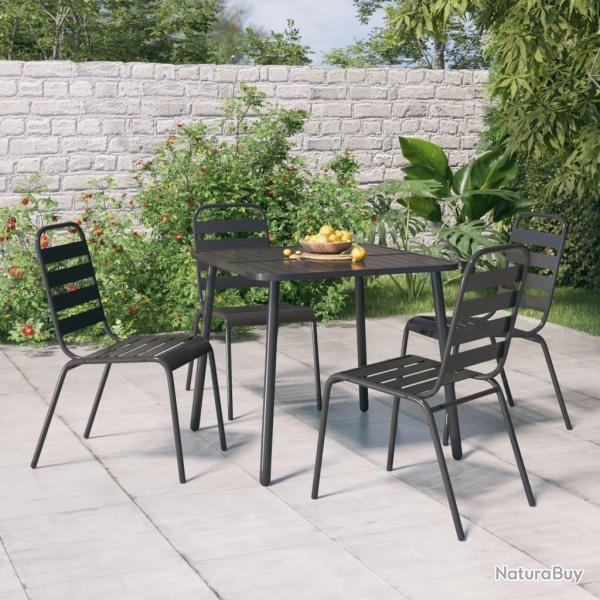 Ensemble � manger de jardin 5 pcs anthracite acier alsavelo