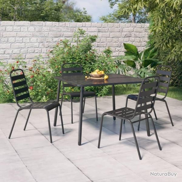 Ensemble � manger de jardin 5 pcs anthracite acier alsavelo