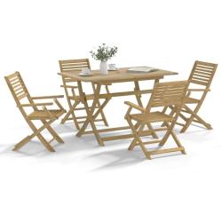 Ensemble &agrave; manger de jardin 5 pcs Bois d'acacia solide