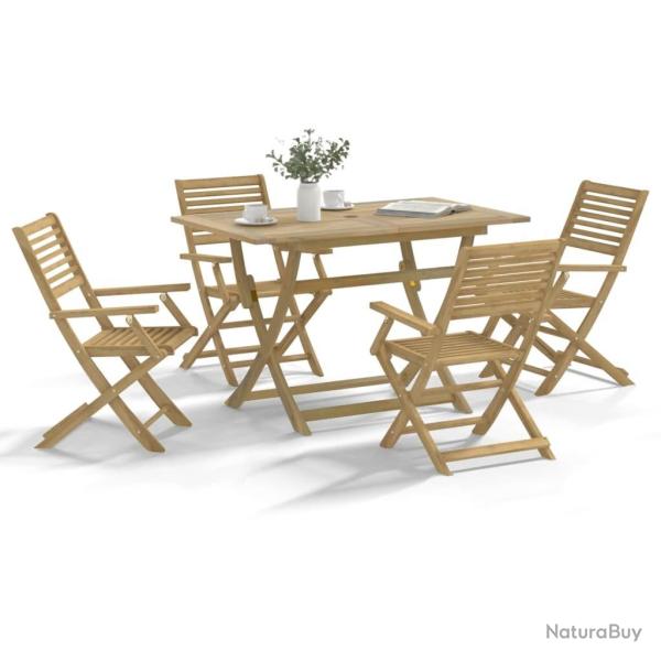 Ensemble � manger de jardin 5 pcs Bois d'acacia solide alsavelo