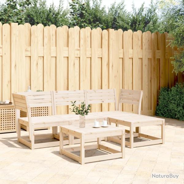 Salon de jardin 4 pcs bois massif de pin alsavelo