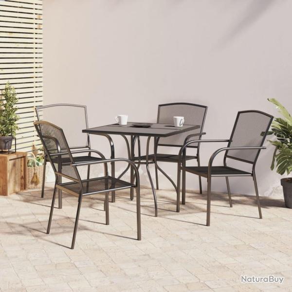 Ensemble � manger de jardin 5 pcs anthracite acier alsavelo