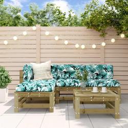 Salon de jardin 5 pcs bois de pin impr&eacute;gn&eacute;