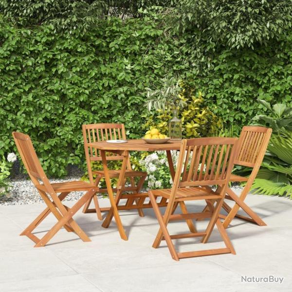 Ensemble � manger de jardin 5 pcs Bois d'acacia solide