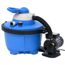 Pompe de filtration &agrave; sable Bleu et noir 385x620x432mm 200W 25L