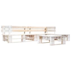 Salon de jardin palette 4 pcs Bois Blanc alsavelo