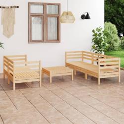 Salon de jardin 6 pcs Bois de pin massif alsavelo