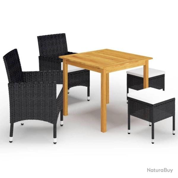 Ensemble � manger de jardin 5 pcs Noir alsavelo