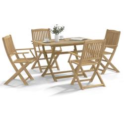 Ensemble &agrave; manger de jardin 5 pcs Bois d'acacia solide