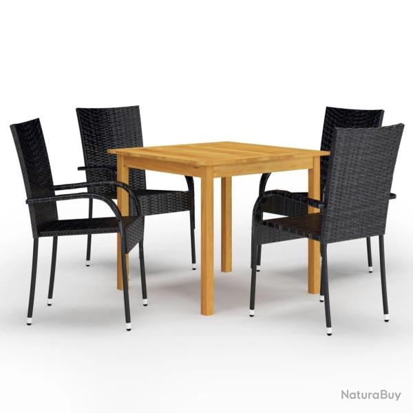 Ensemble � manger de jardin 5 pcs Noir