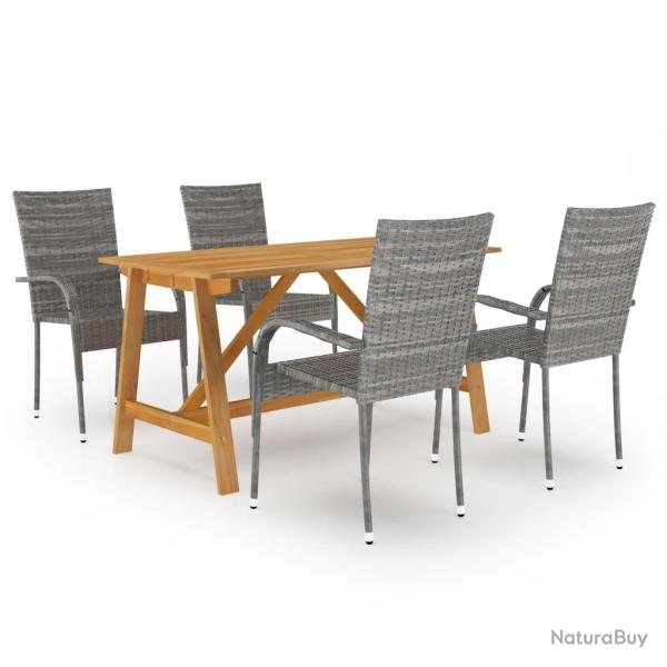 Ensemble � manger de jardin 5 pcs Gris