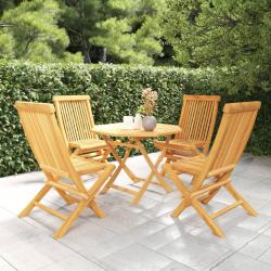 Ensemble &agrave; manger de jardin 5 pcs Bois de teck massif alsavelo