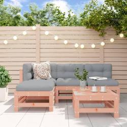 Salon de jardin 5 pcs bois massif douglas alsavelo