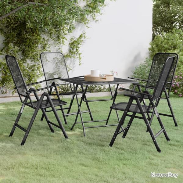 Ensemble � manger de jardin 5 pcs Maille M�tal Anthracite alsavelo