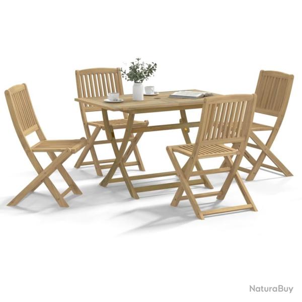 Ensemble � manger de jardin 5 pcs Bois d'acacia solide alsavelo