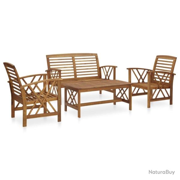 Salon de jardin 4 pcs Bois d'acacia solide