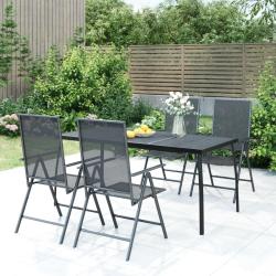 Ensemble &agrave; manger de jardin 5 pcs anthracite acier alsavelo