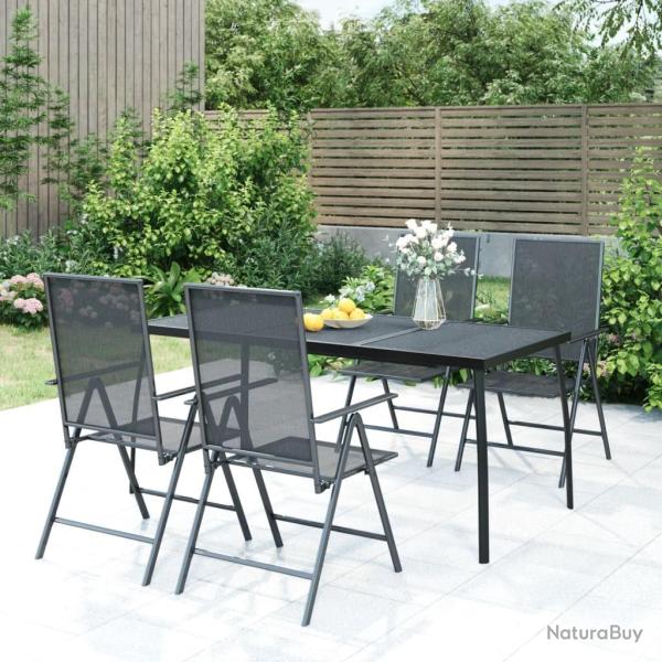 Ensemble � manger de jardin 5 pcs anthracite acier